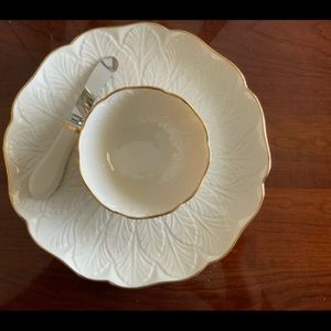 Lenox Chip and Dip Bowl/Plate & Lenox Spreader